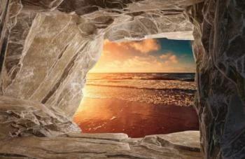 Fototapeta 3D - jaskinia i ocean - obrazek 2