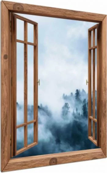 Obraz okno pionowy - tajemnicza mgła