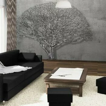 Fototapeta 3D drzewo na betonowej ścianie