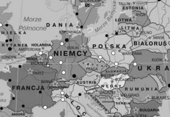 Szara mapa świata po polsku (państwa, stolice) - obrazek 4