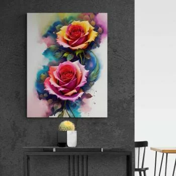 Obraz - piękne kolorowe róże