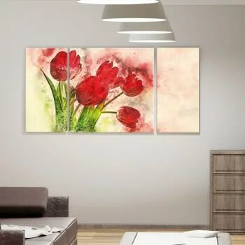 Obraz na płótnie - tulipany w czerwieni - obrazek 2