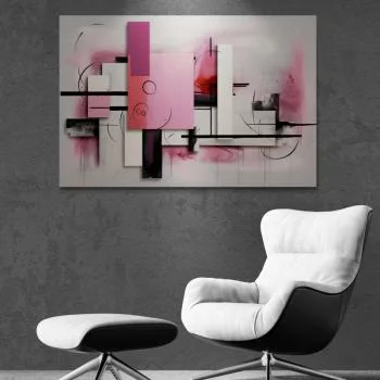 Obraz abstrakcja art pink-black
