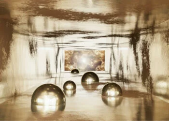 Fototapeta mataliczna 3D - dziwny tunel - obrazek 2