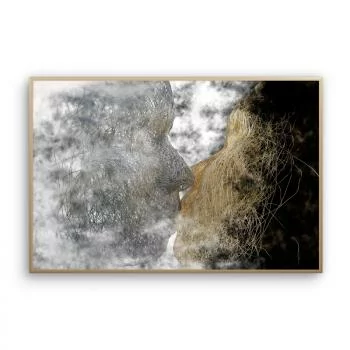 Obraz w złotej ramie - pocałunek w chmurach - obrazek 2