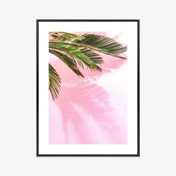 Plakat w ramie - palma przy różowej ścianie - obrazek 3