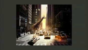 Fototapeta 3D - Żyrafa w wielkim mieście - obrazek 2