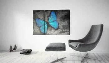 Obraz - niebieski motyl - tryptyk - obrazek 2