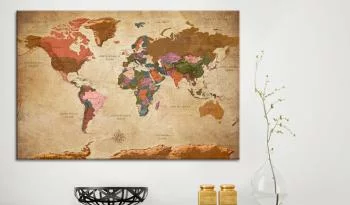 Obraz - Mapa świata: Brązowa elegancja - obrazek 2