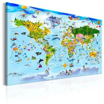 Obraz - Mapa dla dzieci: Kolorowe podróże