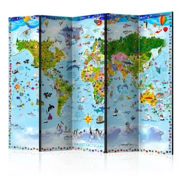 Parawan - Mapa świata dla dzieci II