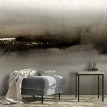 Fototapeta wodoodporna - Diuna - abstrakcyjny nowoczesny obraz w szarościach z czarnym deseniem