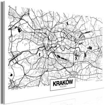 Obraz - Mapa miasta: Kraków (1-częściowy) szeroki - obrazek 2