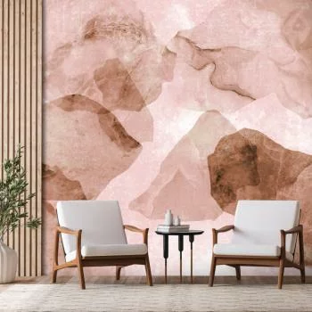Fototapeta wodoodporna - Różowe terrazo - minimalistyczne tło w marmurowy akwarelowy deseń