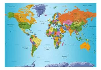 Fototapeta - Mapa świata: Kolorowa geografia - obrazek 2