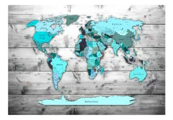Fototapeta - Mapa świata: Błękitne kontynenty - obrazek 2