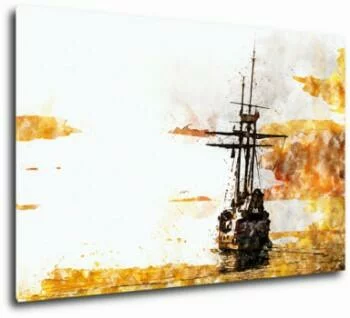 Obraz statek na wzburzonym morzu