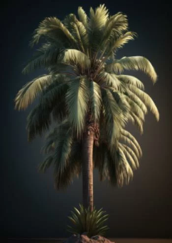 Plakat w ramie - samotna palma na ciemnym tle - obrazek 2