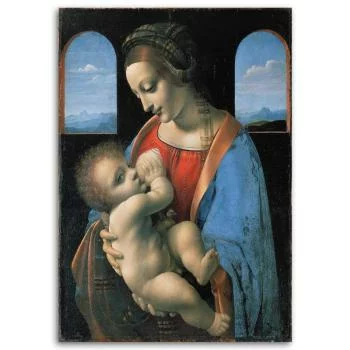 Obraz na płótnie, Madonna Litta - Da Vinci reprodukcja - obrazek 3