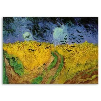 Obraz na płótnie, Pole pszenicy z krukami - V. van Gogh reprodukcja - obrazek 3