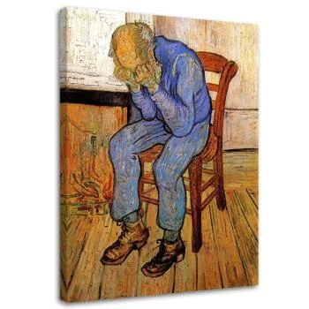 Obraz na płótnie, Stary człowiek w smutku - V. van Gogh reprodukcja - obrazek 2