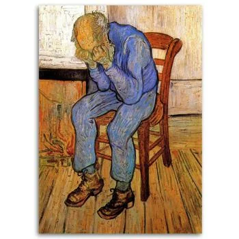 Obraz na płótnie, Stary człowiek w smutku - V. van Gogh reprodukcja - obrazek 3