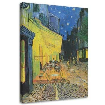 Obraz na płótnie, Taras kawiarni w nocy - V. van Gogh reprodukcja - obrazek 2