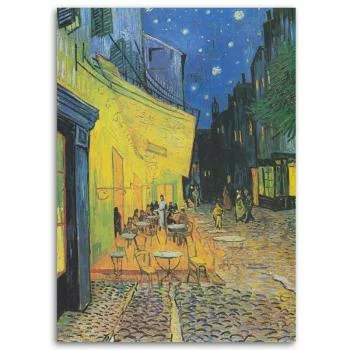 Obraz na płótnie, Taras kawiarni w nocy - V. van Gogh reprodukcja - obrazek 3