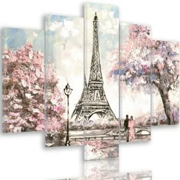 Obraz pięcioczęściowy na płótnie, Wiosna w Paryżu - obrazek 2