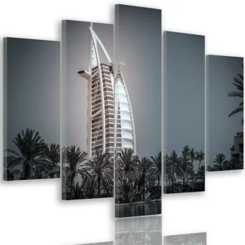 Obraz pięcioczęściowy na płótnie, Nowoczesny hotel w Dubaju - obrazek 2