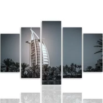 Obraz pięcioczęściowy na płótnie, Nowoczesny hotel w Dubaju - obrazek 3