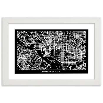 Obraz w ramie, Plan miasta Waszyngton - obrazek 3