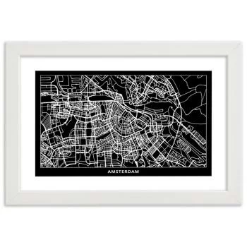 Obraz w ramie, Plan miasta Amsterdam - obrazek 3