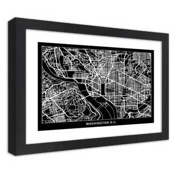 Obraz w ramie, Plan miasta Waszyngton - obrazek 2