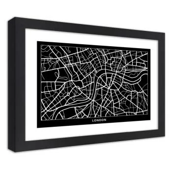 Obraz w ramie, Plan miasta Londyn - obrazek 2