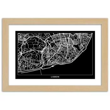 Obraz w ramie, Plan miasta Lizbona - obrazek 3