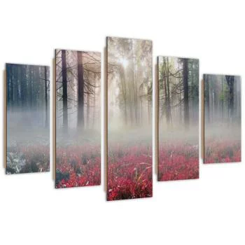 Obraz pięcioczęściowy Deco Panel, Mgła nad polaną - obrazek 2