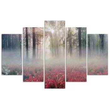 Obraz pięcioczęściowy Deco Panel, Mgła nad polaną - obrazek 3