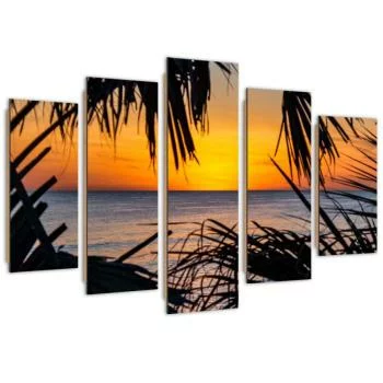 Obraz pięcioczęściowy Deco Panel, Morze o zachodzie słońca - obrazek 2