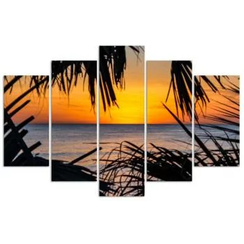Obraz pięcioczęściowy Deco Panel, Morze o zachodzie słońca - obrazek 3