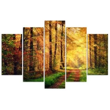 Obraz pięcioczęściowy Deco Panel, Leśna droga - obrazek 3