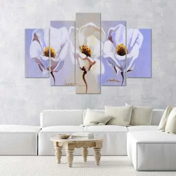Obraz pięcioczęściowy Deco Panel, Trzy kwiaty