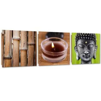Zestaw obrazów Deco Panel, Bambus świeca i Budda - obrazek 2