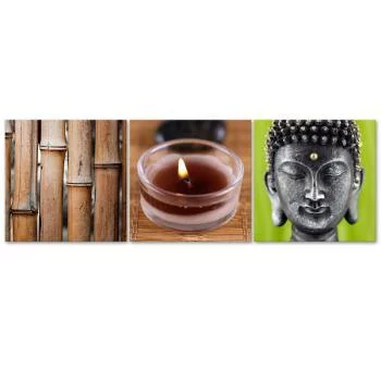 Zestaw obrazów Deco Panel, Bambus świeca i Budda - obrazek 3