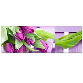Zestaw obrazów Deco Panel, Fioletowe tulipany w bukiecie - obrazek 3
