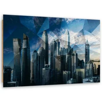 Obraz Deco Panel, Geometryczne miasto - niebieskie - obrazek 2