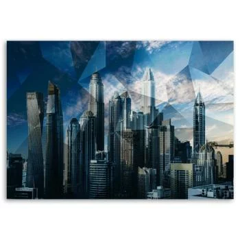 Obraz Deco Panel, Geometryczne miasto - niebieskie - obrazek 3