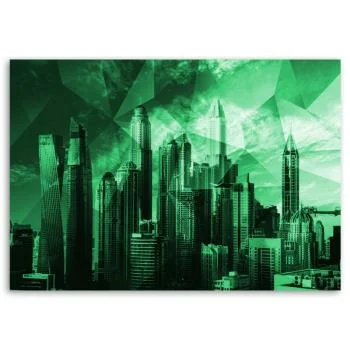 Obraz Deco Panel, Geometryczne miasto - zielone - obrazek 3
