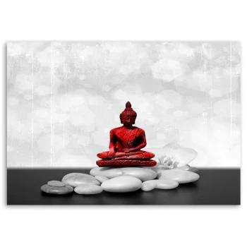 Obraz Deco Panel, Czerwony Budda na kamieniach - obrazek 3