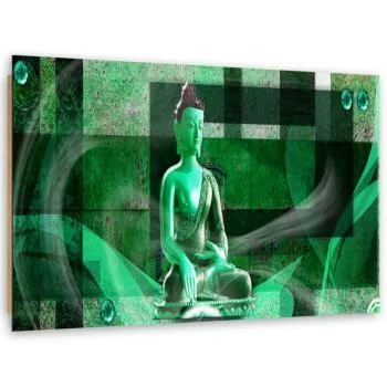 Obraz Deco Panel, Budda na geometrycznym tle - zielony - obrazek 2